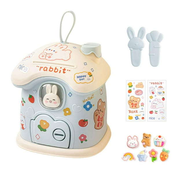 EZLIFE Bonita alcancía con forma de casa de dibujos animados, tarro de ahorro, regalo para niños т* C6K0