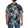thumbnail image 5 of Disketp Men's Hawaiian Abstract Blue Squares Print Shirts Button Down Holiday Beach Shirts-3X-Large, 5 of 7