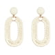 thumbnail image 1 of Aretes SELFWIMG de Rafia Ovalados Colgantes Blancos Hechos a Mano, 1 of 7