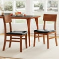 thumbnail image 2 of Costway Dining Chairs Set of 2 with Rubber Wood Legs & Upholstered Seat Curved Backrest, 2 of 10