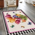 thumbnail image 3 of Spring Tulips Area Rug 3x5 Washable Rug Non Slip Colorful Flowers Botanical Butterfly Vintage Large Area Rug Indoor Floor Carpet for Entryway Bedroom Kitchen Living Room Home Office Dining Room, 3 of 8