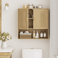 thumbnail image 5 of Semiocthome Wall Mounted Bathroom Cabinet Medicine Cabinet with Adjustable Shelves, Wood Fluted Doors,Oak, 5 of 6