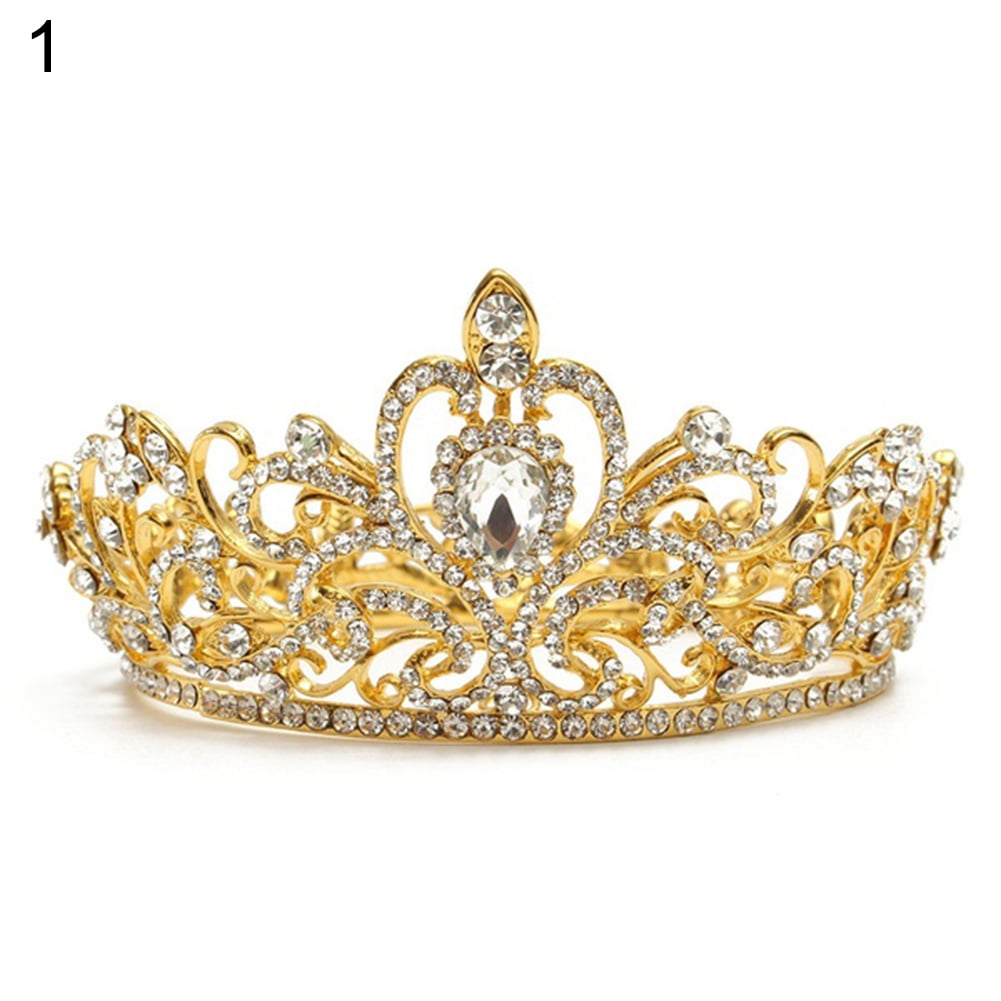 Lady Girl Rhinestone Hair Comb Headband Tiara Crown Wedding Prom Pageant Party 