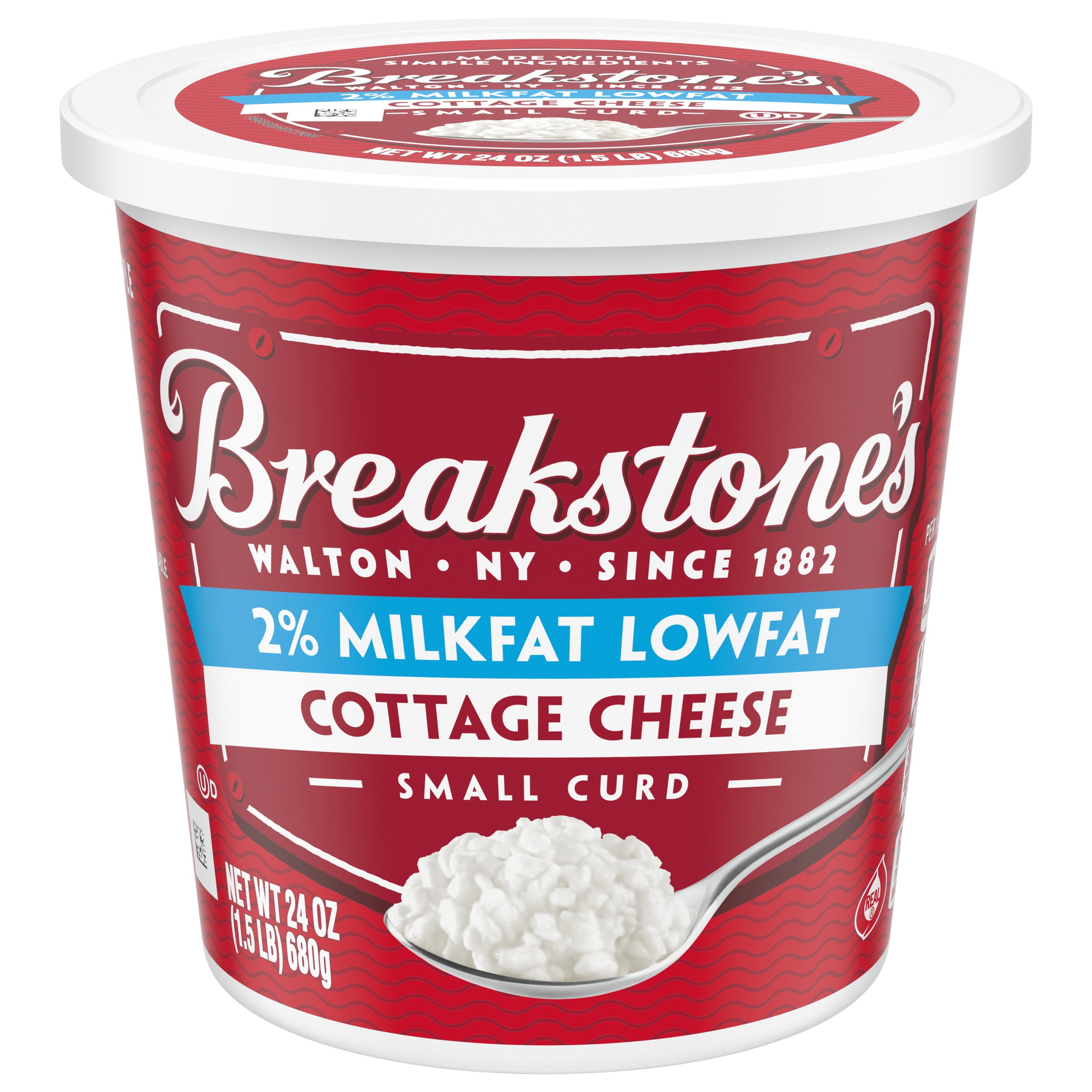 Breakstone's Lowfat Small Curd Cottage Cheese with 2% Milkfat, 24 oz Tub