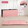 thumbnail image 7 of Gymnastics Mat 6x4x2 Folding Tumbling Mat 2” Thick Portable PU Leather Exercise Mat with Carrying Handles for Kids Adults, Pink, 7 of 7