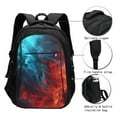 thumbnail image 3 of Balery Red And Blue Fire Mochila con carga USB para hombre y mujer - Mochila impermeable y antirrobo para portátil con puerto USB para viajes, trabajo, estudios y universidad, 3 of 7