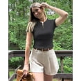 thumbnail image 4 of G4Free BareFeel Womens Workout Tops Short Sleeve Half Zip Slim Fit Athletic Shirts Gym Running Yoga Slight Crop Tshirts, 4 of 7