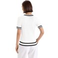 thumbnail image 5 of Jersey Kistore de verano, manga corta, cuello en V, tejido trenzado para mujer, 5 of 5