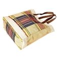 thumbnail image 4 of Plaid Reusable Grocery Tote Bag Extra Durable - Personalized Monogram or Name Available Natural/Navy Burg, 4 of 6