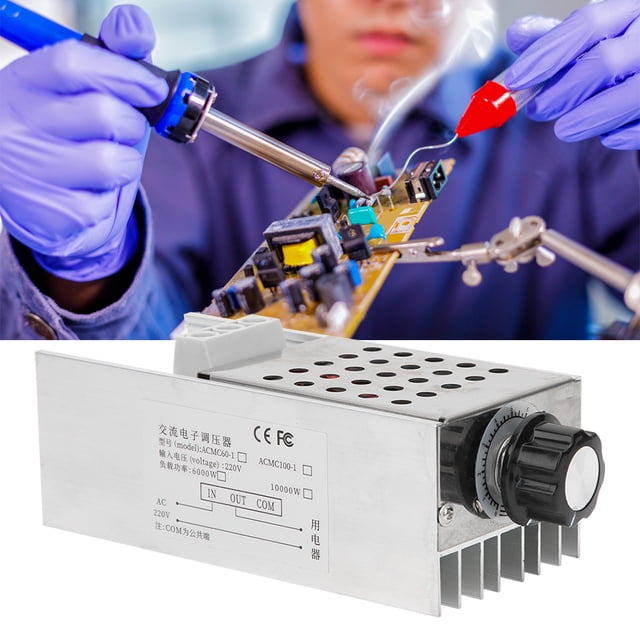 Dimmer de Lámpara, Regulación de Voltaje de 220V/110V Regulador de VoltaJe SCR, 10000W Para Calentador de Agua de la Lámpara