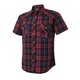 thumbnail image 1 of Camisa COEVALS CLUB para hombre, estilo western a cuadros, manga corta, rojo/negro, 1 of 7