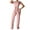 Pink, variant on Frostluinai Sweatsuits for Women Workout Tie Front Crop Tops High Waist Straight Leg Pants Solid Ribbed Knit Sets 2 Piece Slim Yoga Sets with Pocket