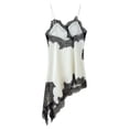 thumbnail image 5 of Women's Lace Vest V Neck Casual Camisoles Sleeveless Asymmetric Bottom Blouses Straps Vest Dress, 5 of 12