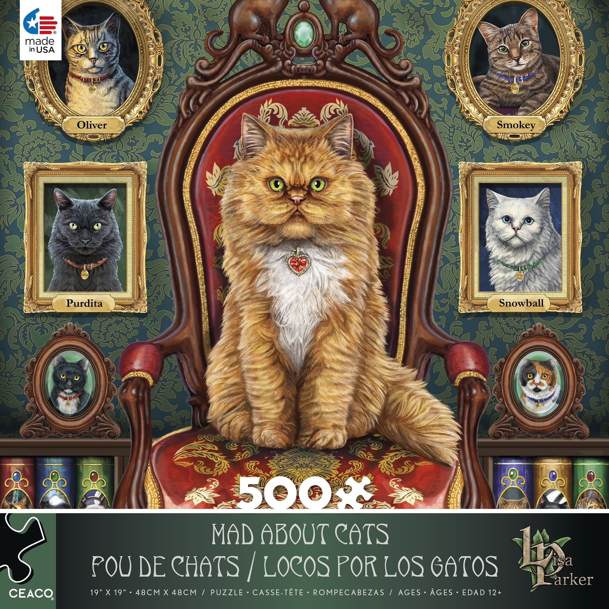 Ceaco 500-Piece Night Spirit Mad About Cats Interlocking Jigsaw Puzzle
