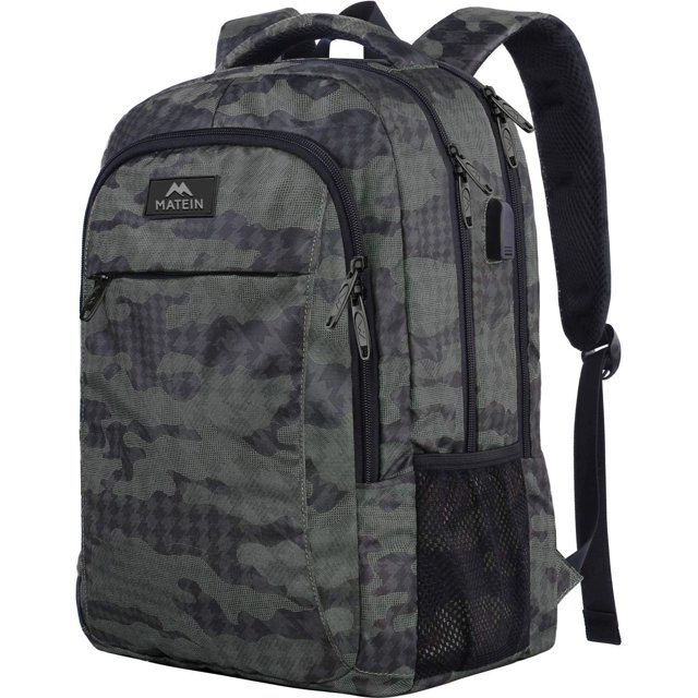Mochila de viaje con USB MATEIN Resistente al agua y duradera para universidad