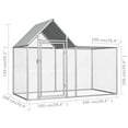 thumbnail image 6 of vidaXL Chicken Cage Walk-in Chicken Coop Pen Poultry Cage Galvanized Steel, 6 of 30