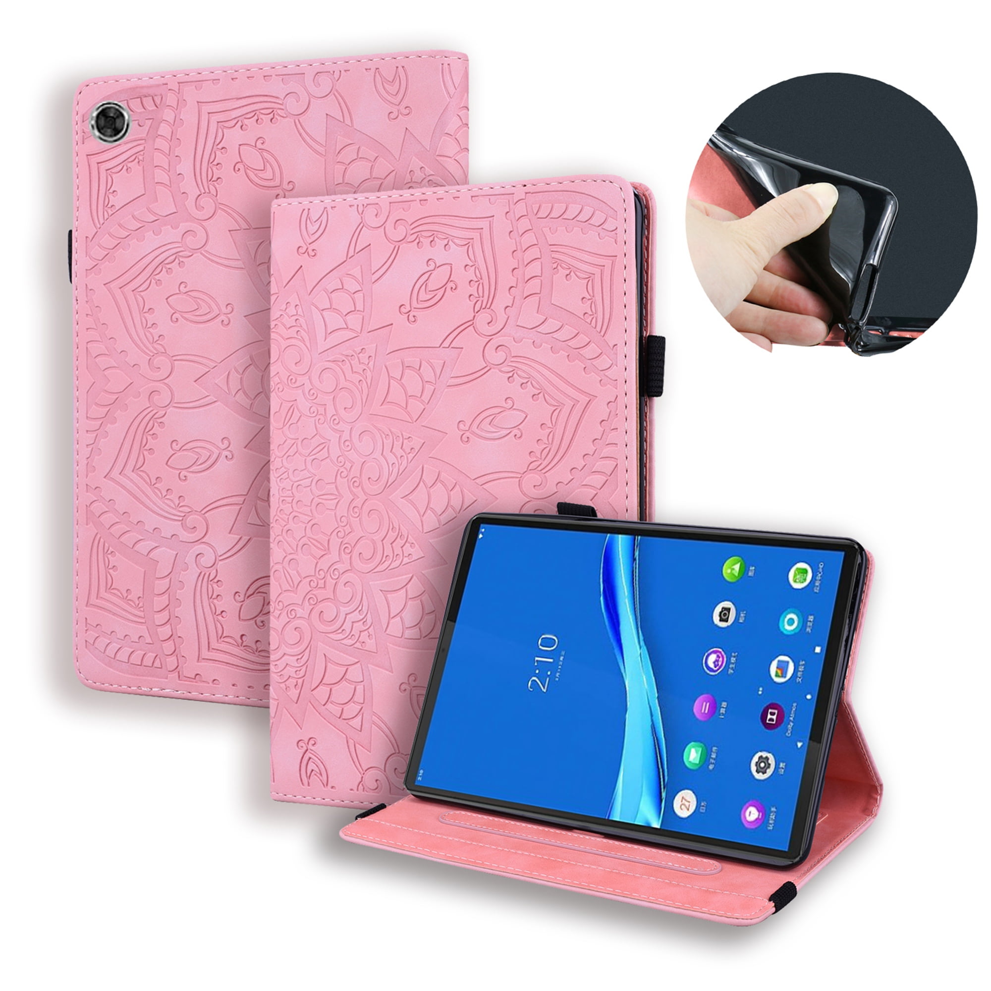 Dteck Lenovo Tab M10 / M10 HD 10.1 Case, Tab P10 Case, Embossed PU