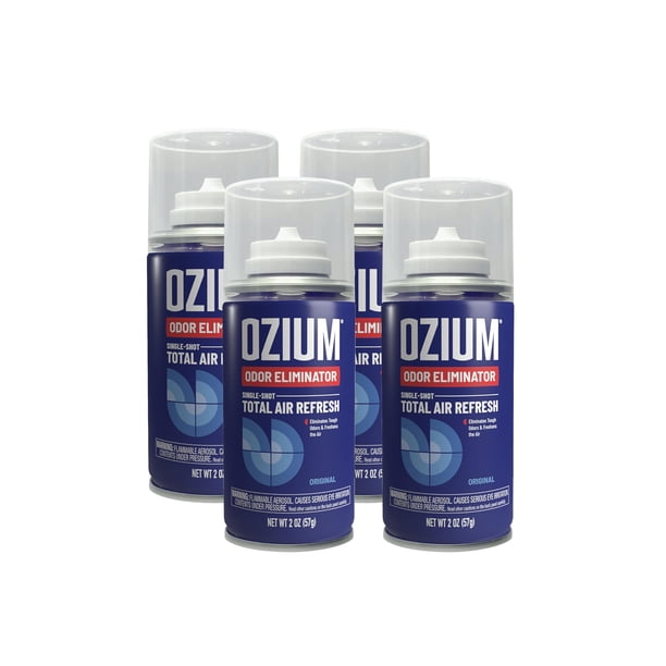 Ambientador Ozium Total Air Refresh, 60 ml, original, paquete de 4
