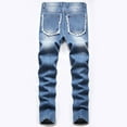 thumbnail image 5 of NaWent Men's Skinny Slim Fit Stretch Straight Leg Fashion Jeans Pants Blue2 32, 5 of 9