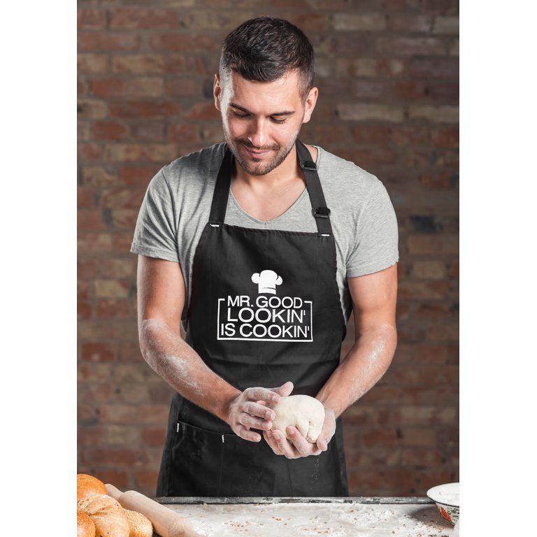 Apron For Men, Mr Good Lookin Is Cooking, Men's Cooking Apron, Dad Gift