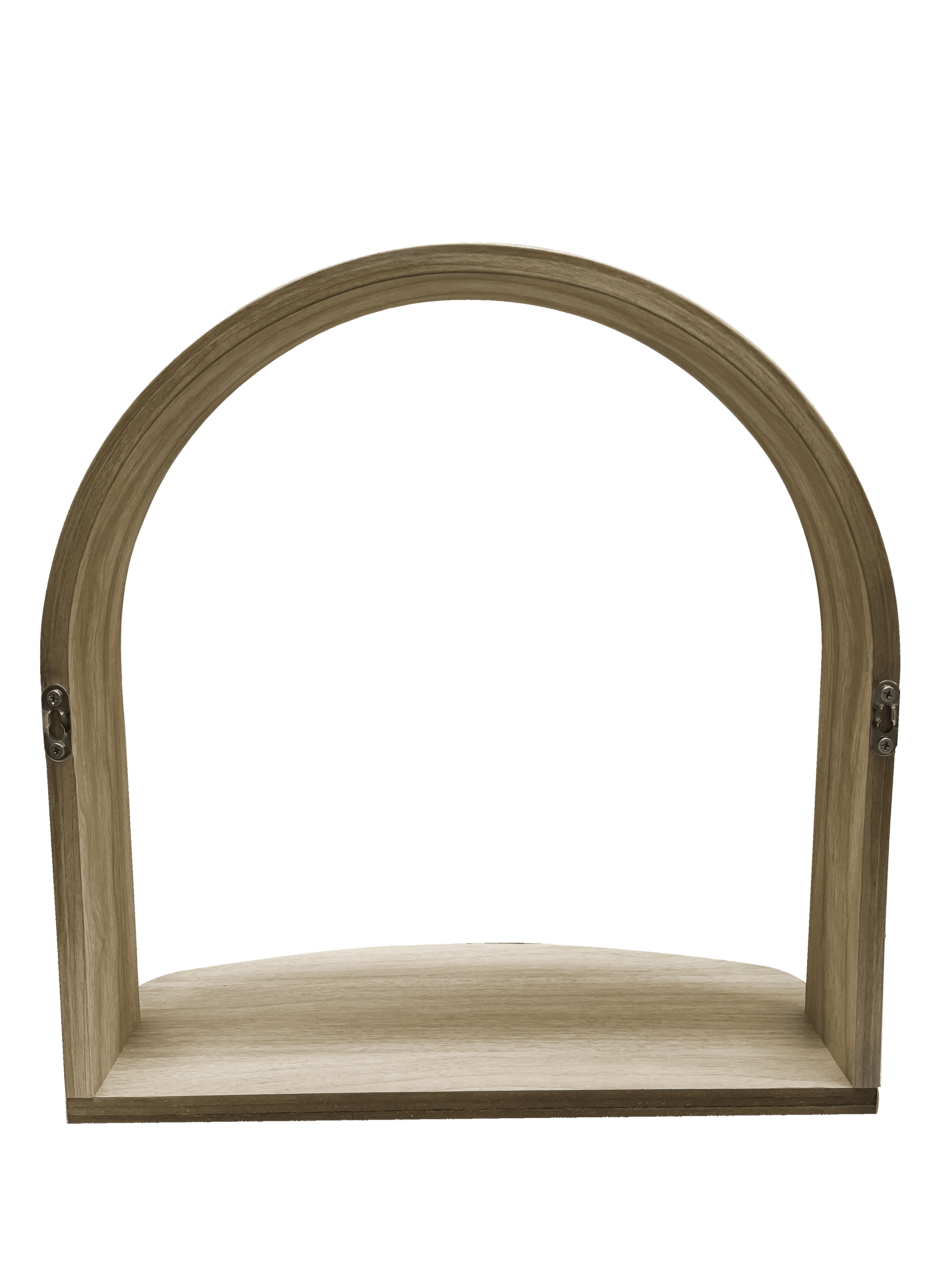 Mainstays 16 in Natural Wood Arch Floating Wall Shelf