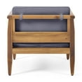 thumbnail image 5 of Noble House Aston Outdoor Wood Club Chair in Teak and Dark Gray (Set of 2), 5 of 9