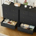 thumbnail image 6 of Homfa Dresser of 5 Drawers, Dresser Chest with Easy Pull Handle for Bedroom, Living Room, Black, 6 of 7