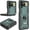 Pine Green, variant on XIHAMA for Galaxy Z Flip 4 Case, Military Grade Shockproof Heavy Duty Protective Phone Cover Pass 16ft Drop Test with Magnetic Kickstand Holder