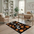 thumbnail image 2 of ODIKA 4'x6' Washable Area Rug Stain Resistant, Low Pile, Easy Care Halloween Skull Ghost Pumpkin Bat Welcome Doormat Fiber Door for Dorm Room, Small Living, 2 of 7