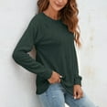 thumbnail image 4 of ASFGIMUJ Women Long Sleeve Shirts Casual Tops Dressy Blouses Fashion Pleated Tunic, 4 of 7