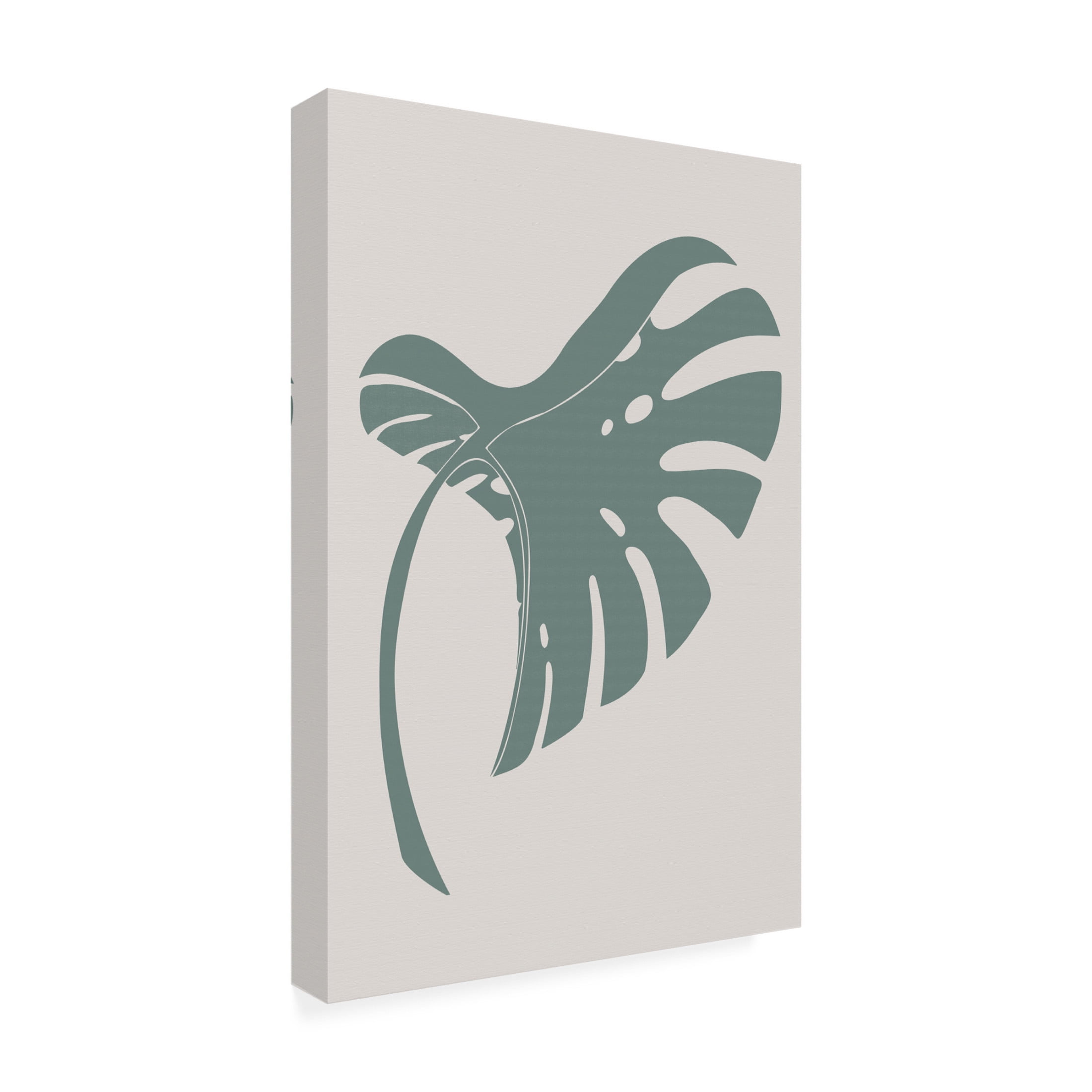 Canvas Wall Art - Pictufy Studio Ii 'Monstera Bent Green' Wall Art for Living Room, Bedroom, or Office Décor by Trademark Fine Art - 30 x 47 Inches