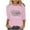 Pink, variant on Christmas Shirts for Women Three Fourths Sleeve Round Neck Casual Loose Tops for Christmas Party Green 5XL