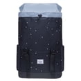 thumbnail image 3 of KAUKKO Vintage Casual polyster and Leather Rucksack Backpack (Nylon Blackdot), 3 of 5