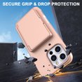 thumbnail image 3 of Allytechgroup iPhone 16 Pro Max Case with Screen Protector, Hidden Cards Slots & Makeup Mirror Full Body Shockproof Anti-Scratch Drop Proof Phone Case Cover for Apple iPhone 16 Pro Max, Rosegold, 3 of 6