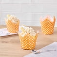 thumbnail image 4 of Panificio 1 oz Tulip Polka-Dotted Hot Orange Paper Regular Baking Cup - 3" x 3" x 3" - 200 count box, 4 of 11