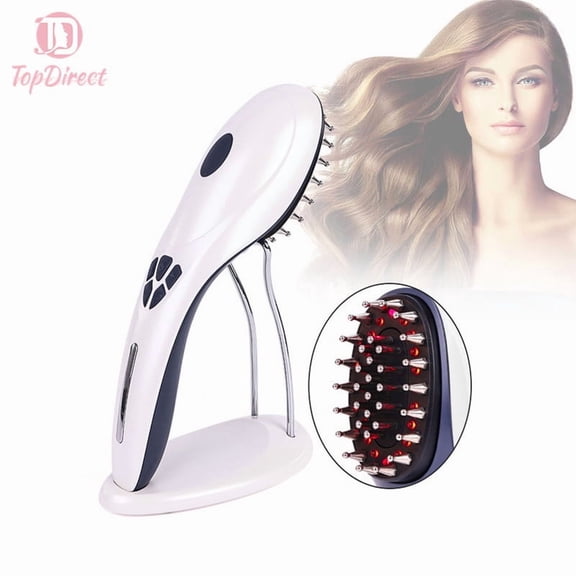 3-in-1 Red Light Scalp Massager Comb with Serum Applicator, Vibrating Head Massager for Scalp Relaxation and Supporting Hair Care Routines, Rechargeable with Charging Base