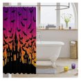 thumbnail image 3 of Castle Shower Curtain Orange Purple Bathroom Shower Curtain Set for Kids Adult Black Bat Bath Curtain Theme Waterproof Curtains Room Decor 72 x 72 Inch, 3 of 7