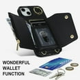 thumbnail image 5 of for iPhone 15 Plus Case Wallet with Strap for Women,Crossbody Lanyard and Wristlet Strap,Zipper Pocket,Credit Card Holder,Ring Stand,RFID Blocking Phone Wallet Cases(6.7 inch,Black), 5 of 17