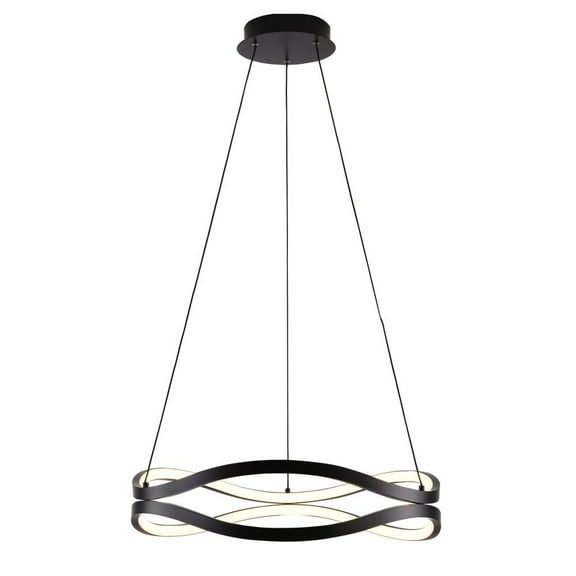 E22922-BK-ET2 Lighting-Curvo - 40W 1 LED Ring Pendant-4.75 Inches Tall and 20 Inches Wide