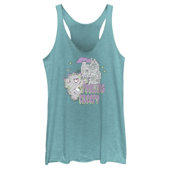 Women's Care Bears Halloween Cheer Bear Feeling Creepy Racerback Tank Top