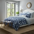 thumbnail image 2 of Set de edredón Laura Ashley King Branch Toile, algodón azul, 2 of 9