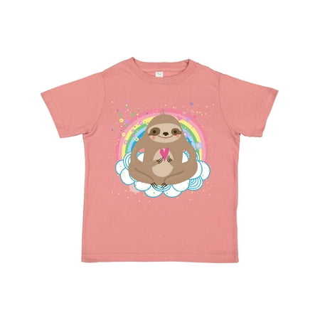 

Inktastic Sloth Yoga Rainbow Gift Toddler Toddler Girl T-Shirt