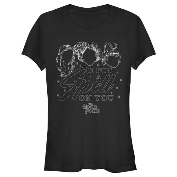 Junior's Hocus Pocus Spell on You Silhouette  Graphic Tee Black Large