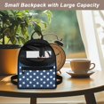 thumbnail image 5 of HELLHERO Blue White Star Mini Backpack Purse, Lightweight Polyester Travel Daypack with Front Pocket for Women Work and Hiking, 5 of 8