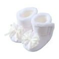thumbnail image 4 of CAICJ98 Baby Boy Girl Boots Newborn Shoes Winter Snow Bowknot Anti-Slip Soft Sole Warm Prewalker Baby Snow Boots White,4(Infant), 4 of 7