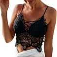 thumbnail image 1 of Top corto tipo bralette de encaje para mujer - Ribete festoneado, tirantes ajustables, poliéster, informal/fiesta - Talla única, 1 of 6