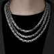 thumbnail image 4 of Sonducket Cadena de suéter Titanio Acero Brillo Cadenas de vestir Crossover Multi-deck Hollow Punk Collar Rock Christmas Accesorios de disfraces Color Acero 60x0.6 cm Sonducket AP015098-06, 4 of 6