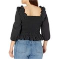 thumbnail image 2 of The Drop Mujer Marisol Smocked Ruffled Blusa negra XL, 2 of 2