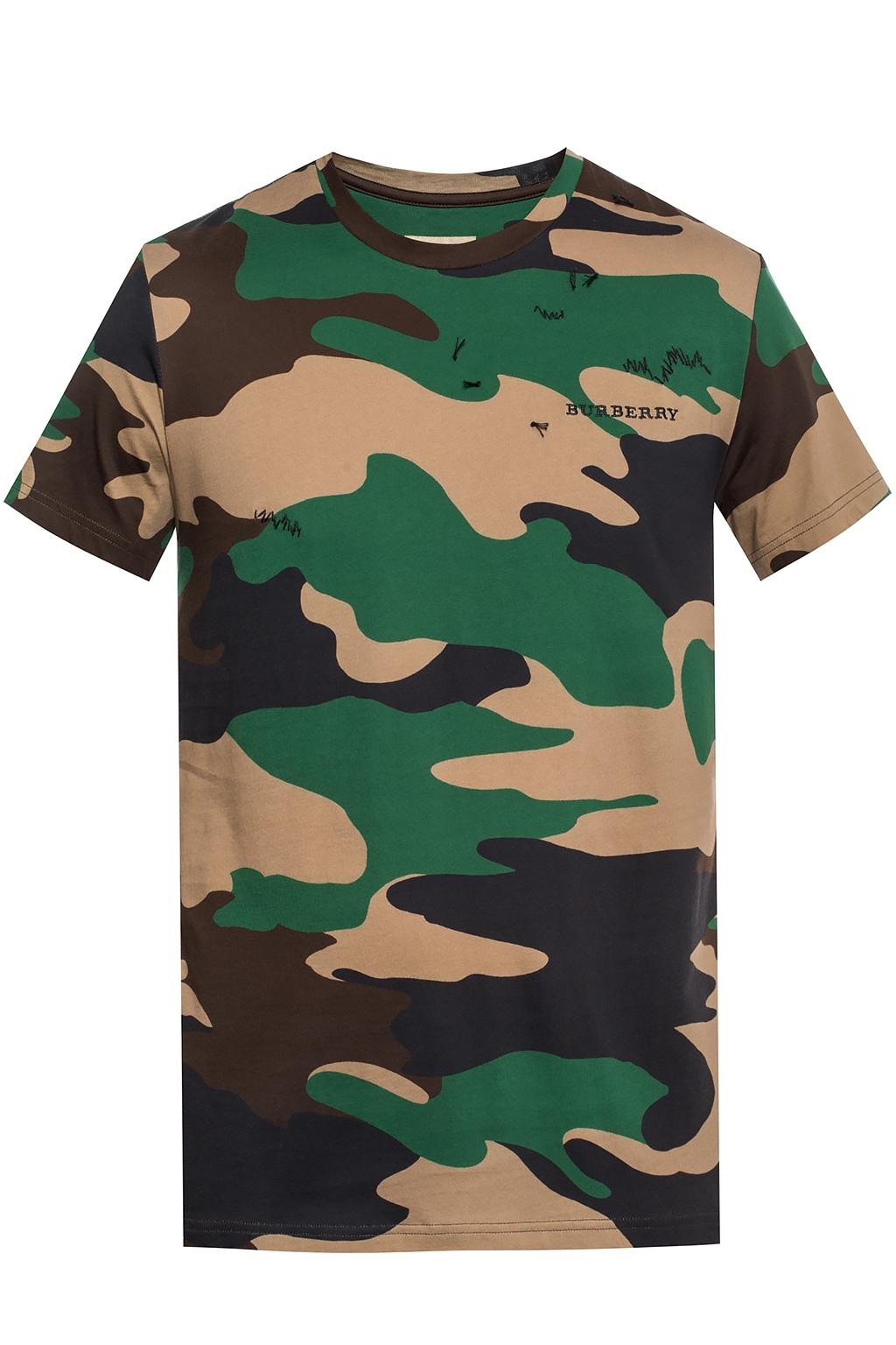 Burberry Camouflage Print Cotton T 