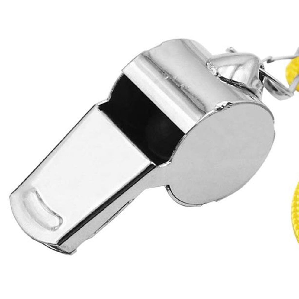 Stainless steel Metal Referee Ref Football Training Whistle High Pitched Hockey 